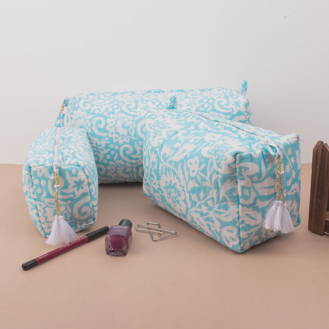 Handmade Makeup Bag | Cotton Cosmetic Pouch &amp; Organizer