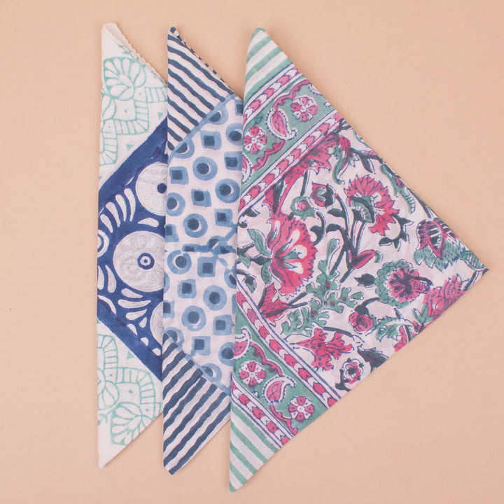 Set of 3 – Soft Cotton Bandanas | Boho Head Scarf &amp; Hair Wrap