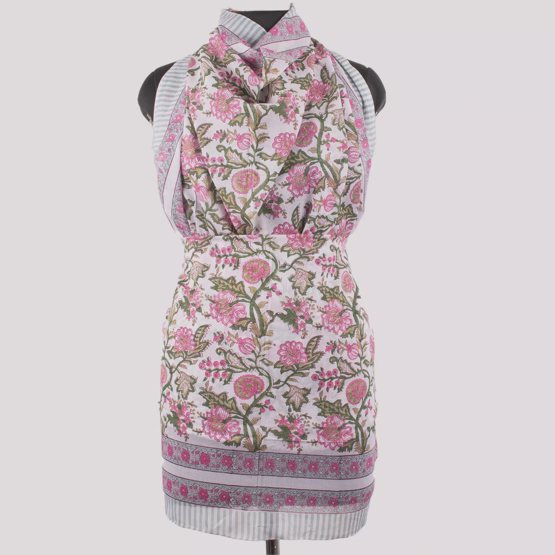 Floral Cotton Sarong | Beach Cover-Up &amp; Wrap Skirt