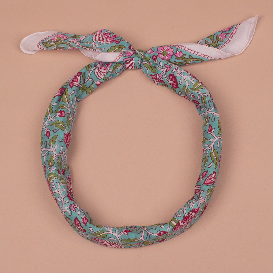 Boho Cotton Bandana 40x40 | Large Boho Hair Scarf &amp; Neck Wrap