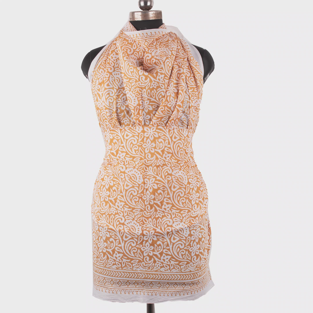 Floral Cotton Sarong | Beach Cover-Up &amp; Wrap Skirt