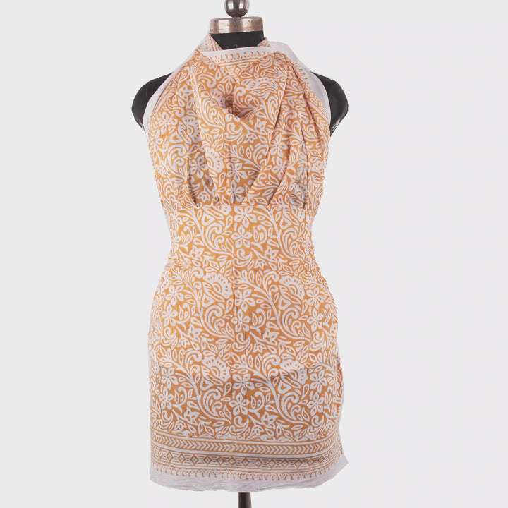 Floral Cotton Sarong | Beach Cover-Up &amp; Wrap Skirt