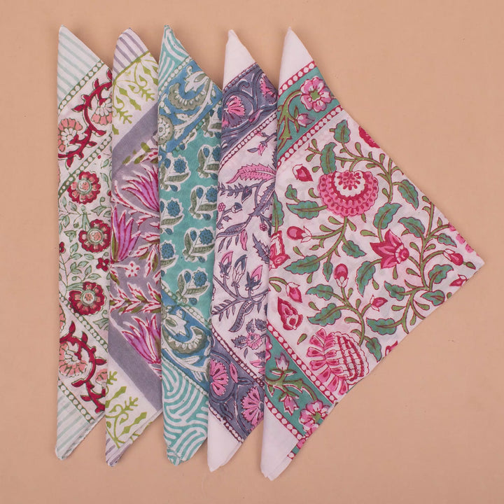 Set of 5 – Soft Cotton Bandanas | Hair Scarf &amp; Neck Wrap