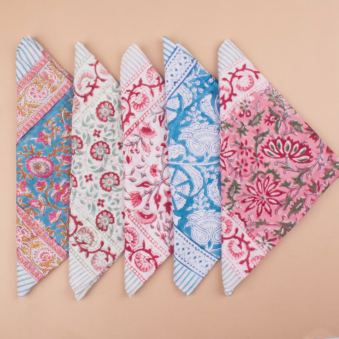 Set of 5 – Boho Cotton Bandanas | Everyday Head Scarf