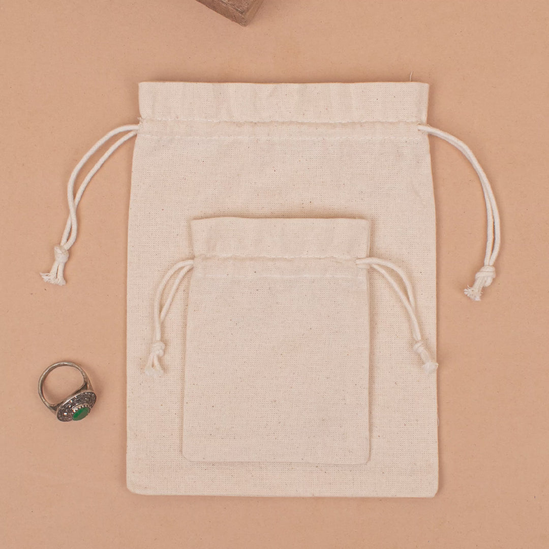 Pack of 30 – Cotton Drawstring Pouch | Jewelry &amp; Gift Packaging Bag