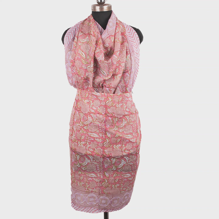 Floral Cotton Sarong | Beach Cover-Up &amp; Wrap Skirt