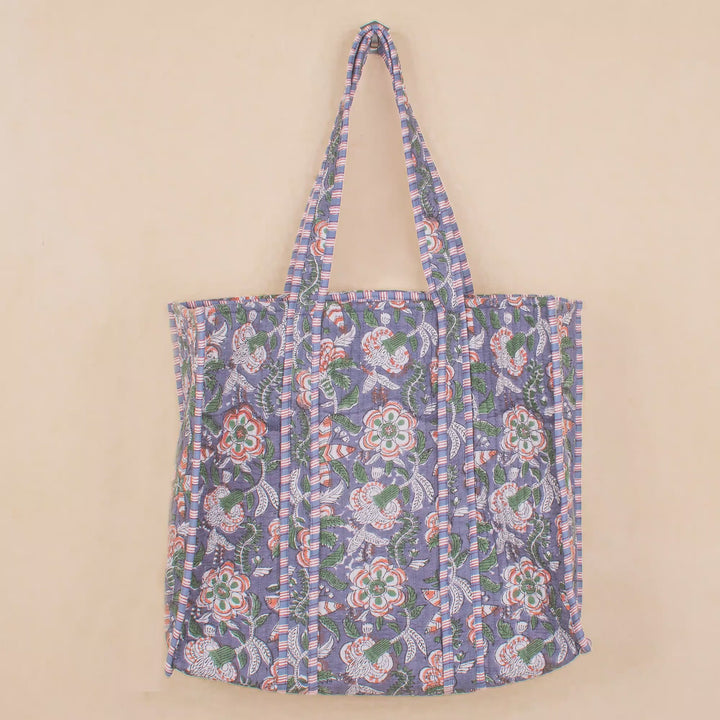 Quilted Cotton Tote Bag | Everyday Shoulder Bag