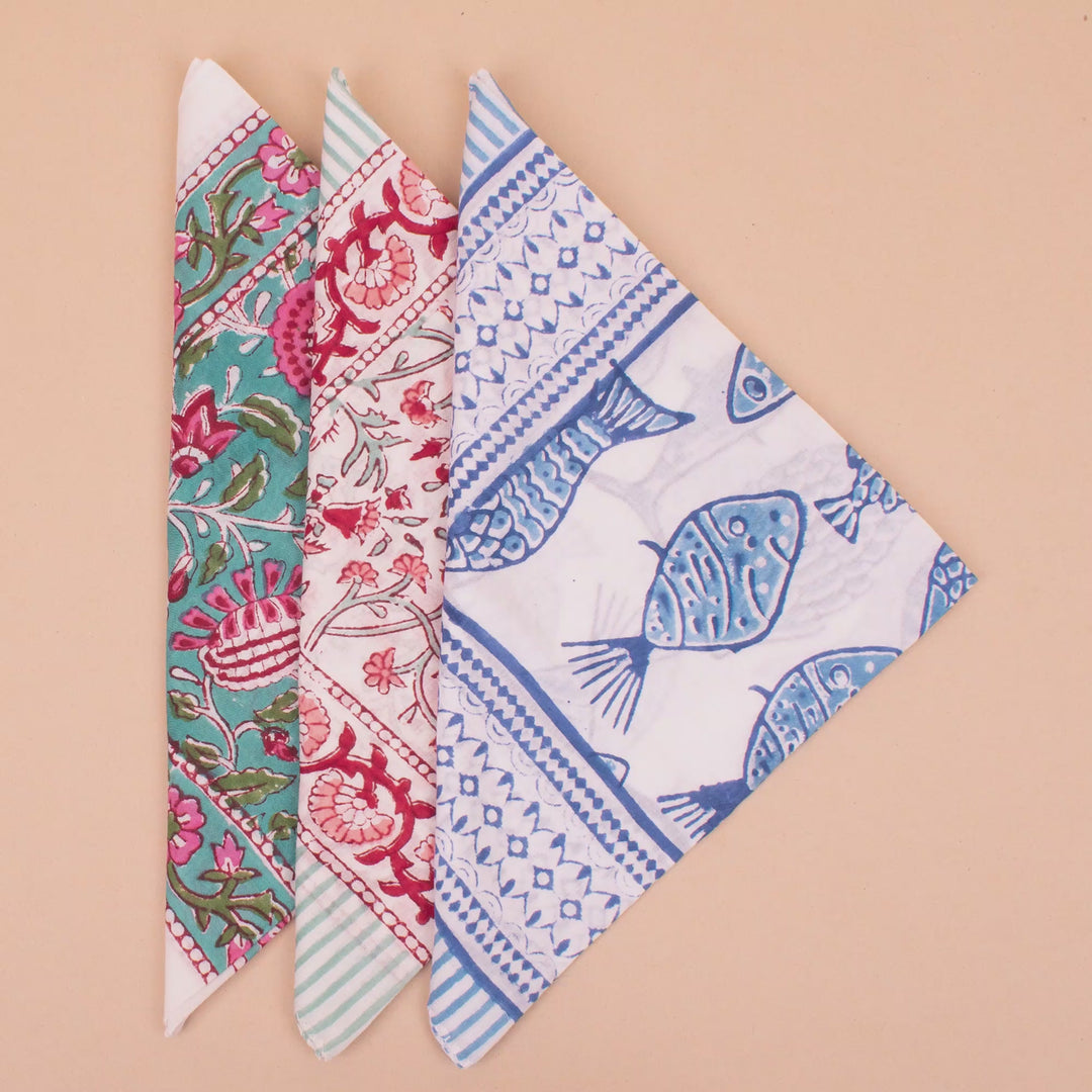 Set of 3 – Cotton Bandanas | Head Scarf &amp; Hair Wrap