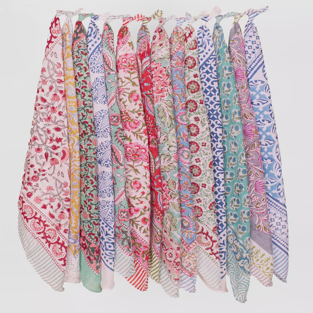 Set of 14 – Cotton Bandanas | Head Scarf &amp; Hair Wrap