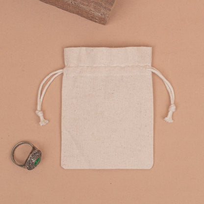 Pack of 10 pcs - Eco Friendly Pouch with Logo, 100% Pure Cotton Pouch For Jewelry Packaging, Custom Jewelry Pouch