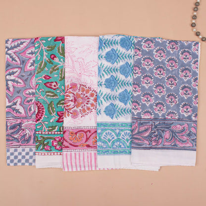 Set of 20 - Handmade Cotton Bandana With Block Printed Paisley, Boho Hair Or Neck Scarf, Lightweight Summer Accessory, Unisex Wrap, Eco-Friendly Gift