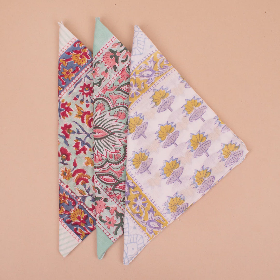 Set of 3 – Boho Cotton Bandanas | Everyday Head Scarf