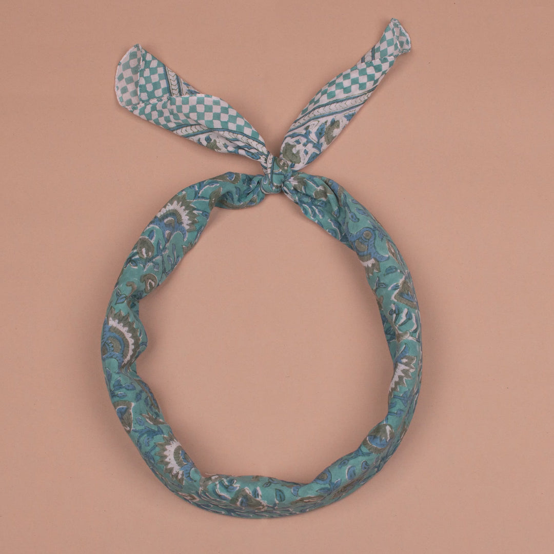Boho Cotton Bandana 40x40 | Large Boho Head Scarf &amp; Hair Wrap