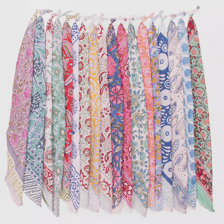 Set of 18 – Cotton Bandanas | Head Scarf &amp; Hair Wrap