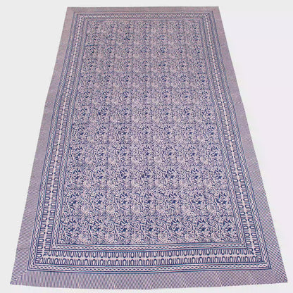 Handmade Cotton Block Print Table Cover for Dining Table Decor - 60x90