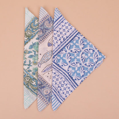 Set of 3 - Eco-Friendly Cotton Bandana | Sustainable Handmade Head Wrap with Soft Breathable Fabric